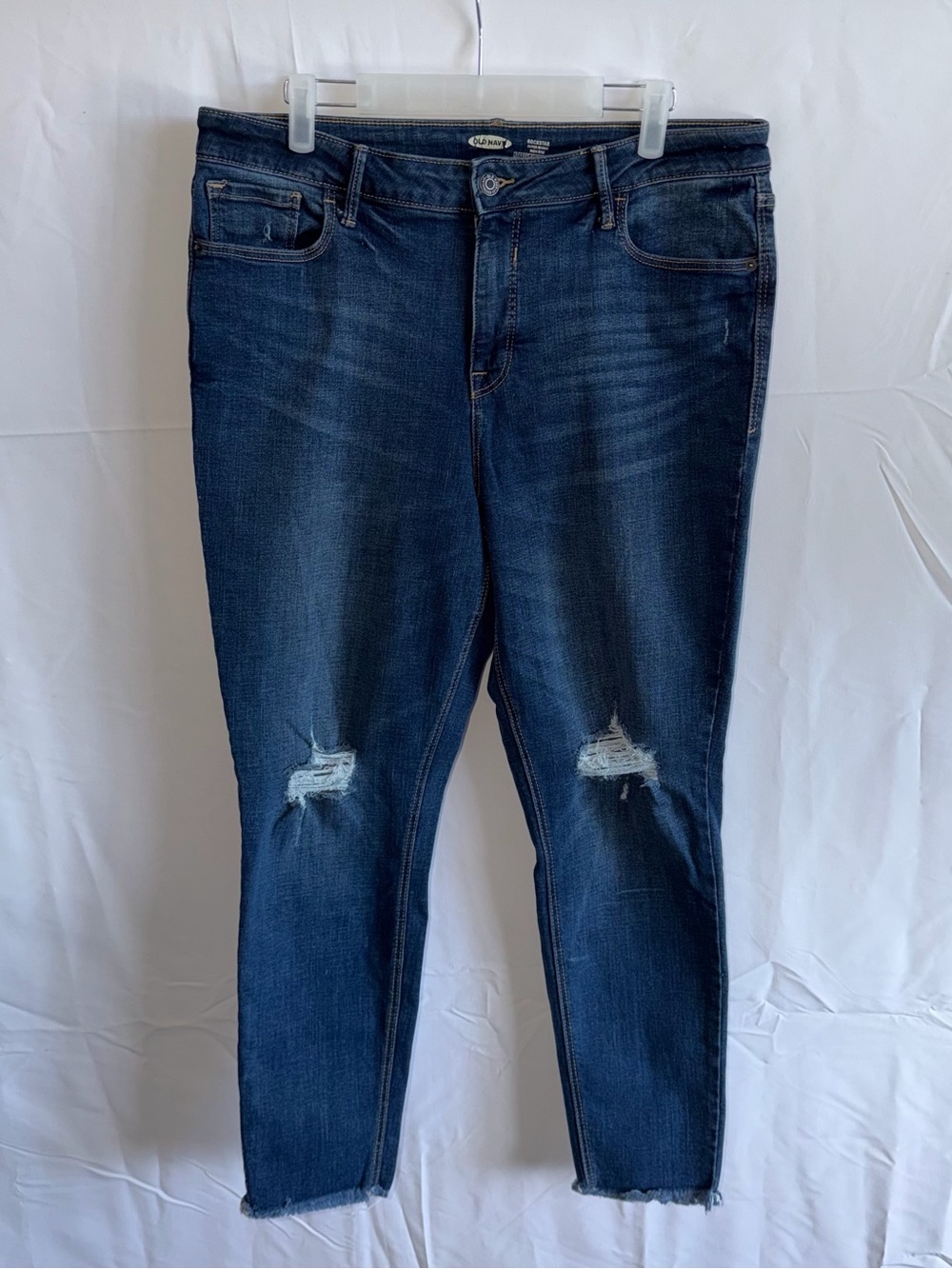 Old Navy Dark Blue Distressed Skinny Jeans